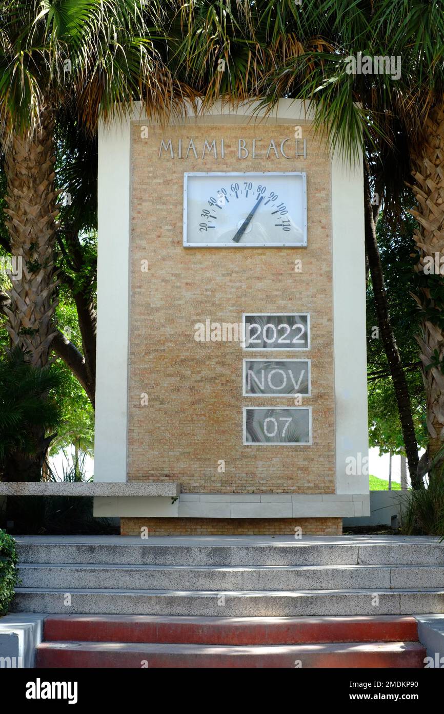 South Beach Clock Tower, Miami Stock Photo Alamy