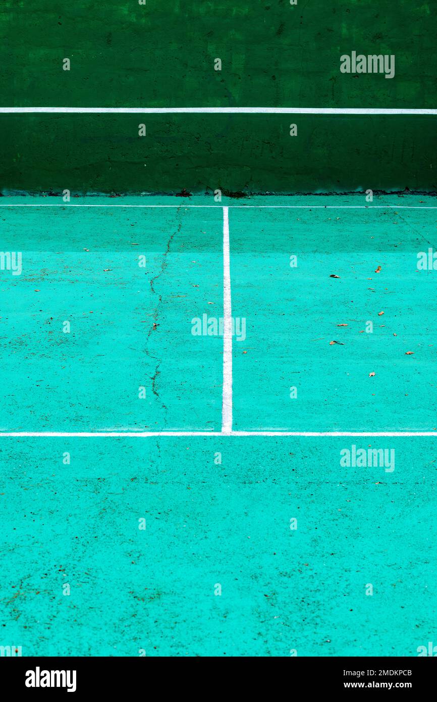 Tennis practice court with concrete surface, selective focus Stock Photo