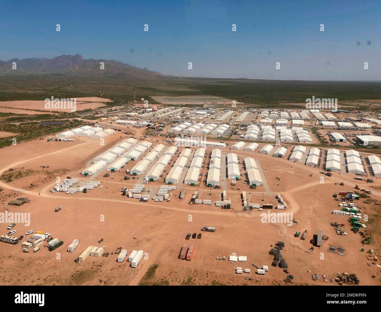 An aerial view of Fort Bliss' Doña Ana Village in New Mexico is seen