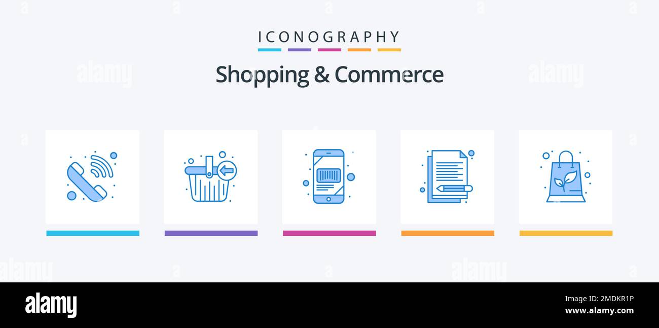 Shopping And Commerce Blue 5 Icon Pack Including track list. shopping