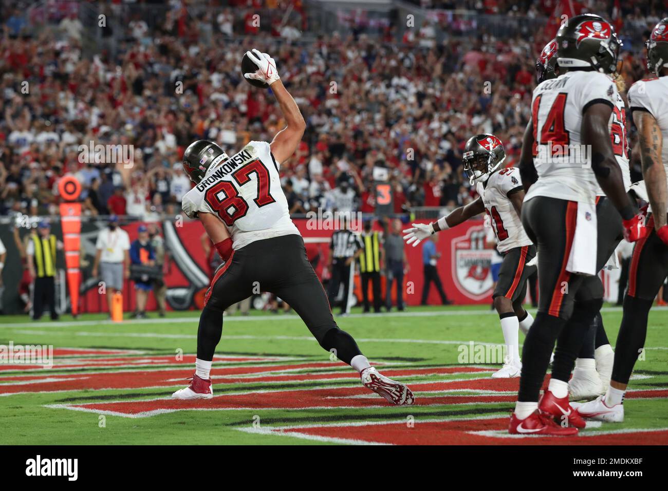 Rob Gronkowski Tampa Bay Touchdown run v Dallas Cowboys 2021 Images