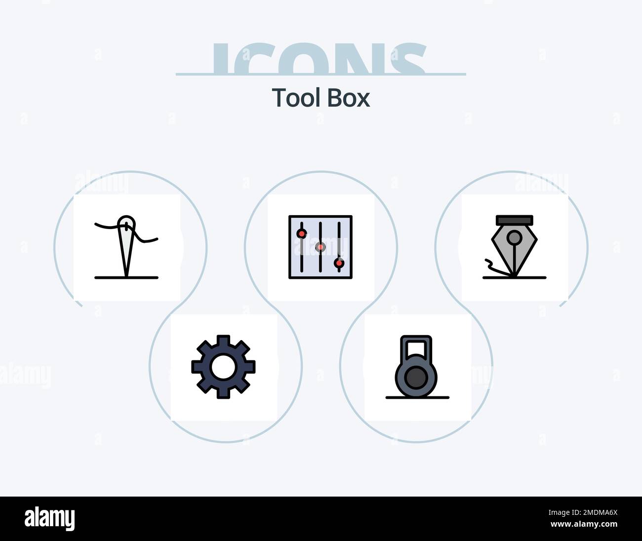 Tools Line Filled Icon Pack 5 Icon Design. . tools Stock Vector Image