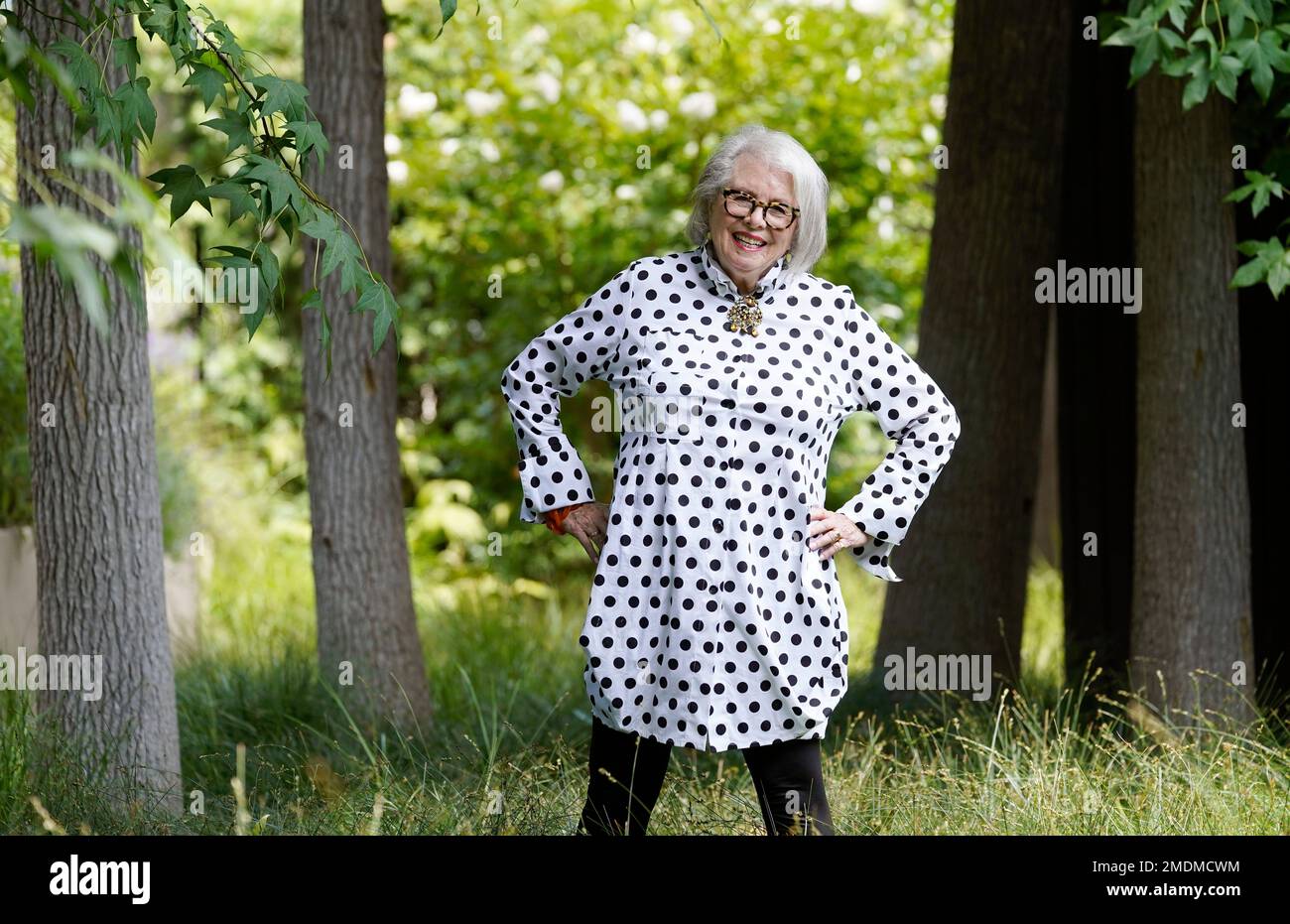 Artist And Senior Influencer Sandra Sallin 80 Poses For A Portrait At