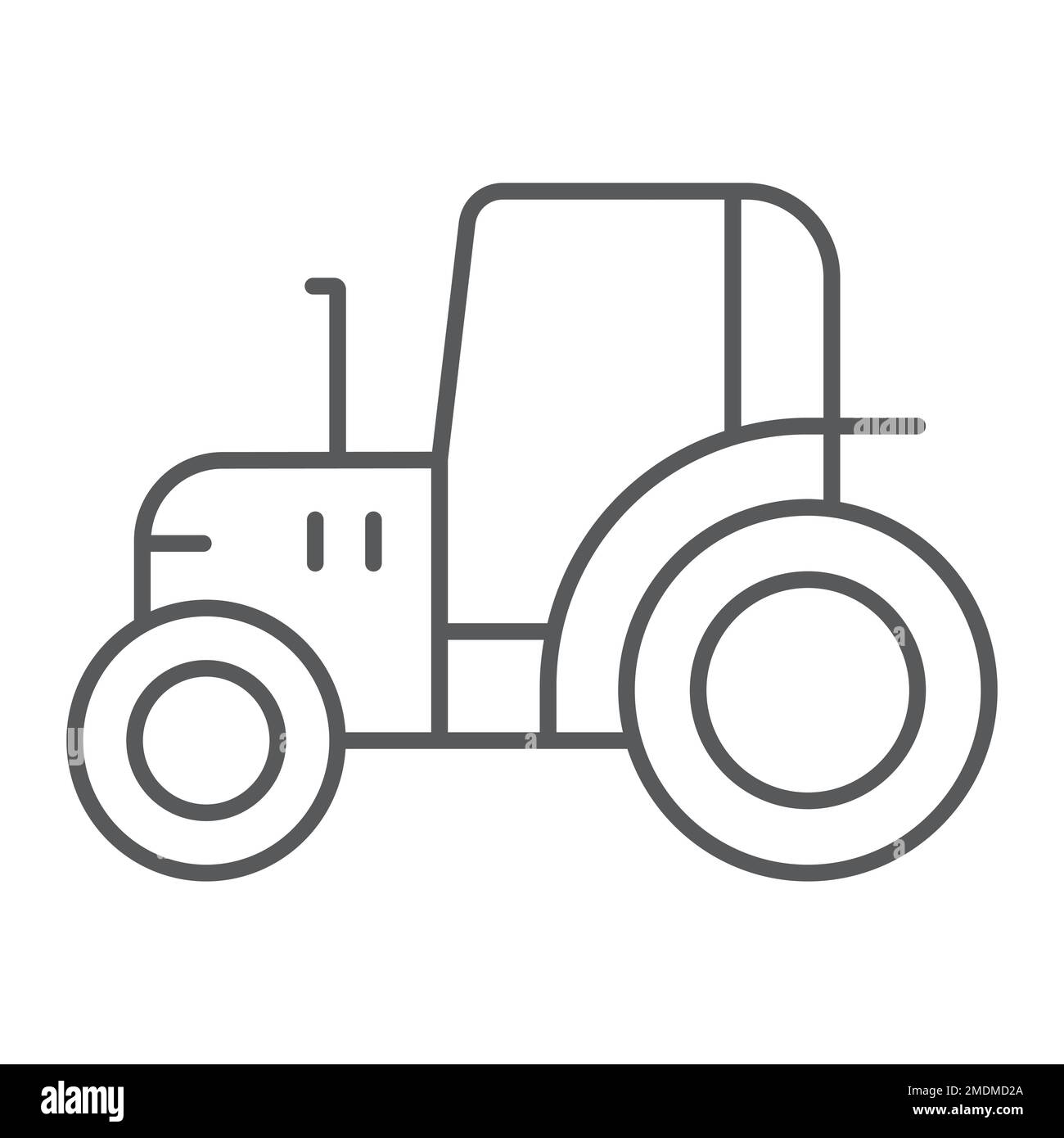 Tractor thin line icon, farm and agriculture, vehicle sign, vector ...