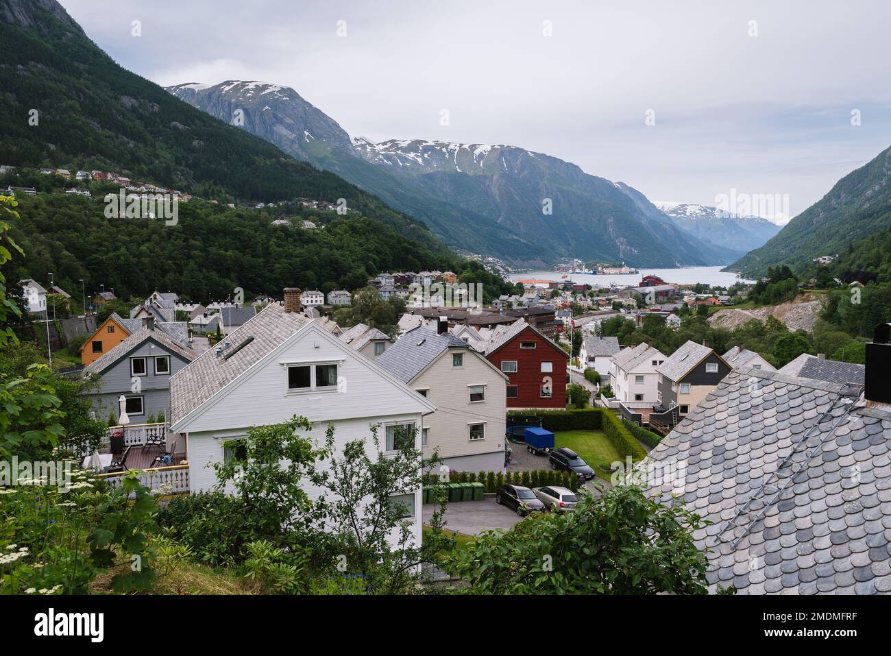 Norway, Odda, July 06, 2017 typical architecture of Norwegian houses