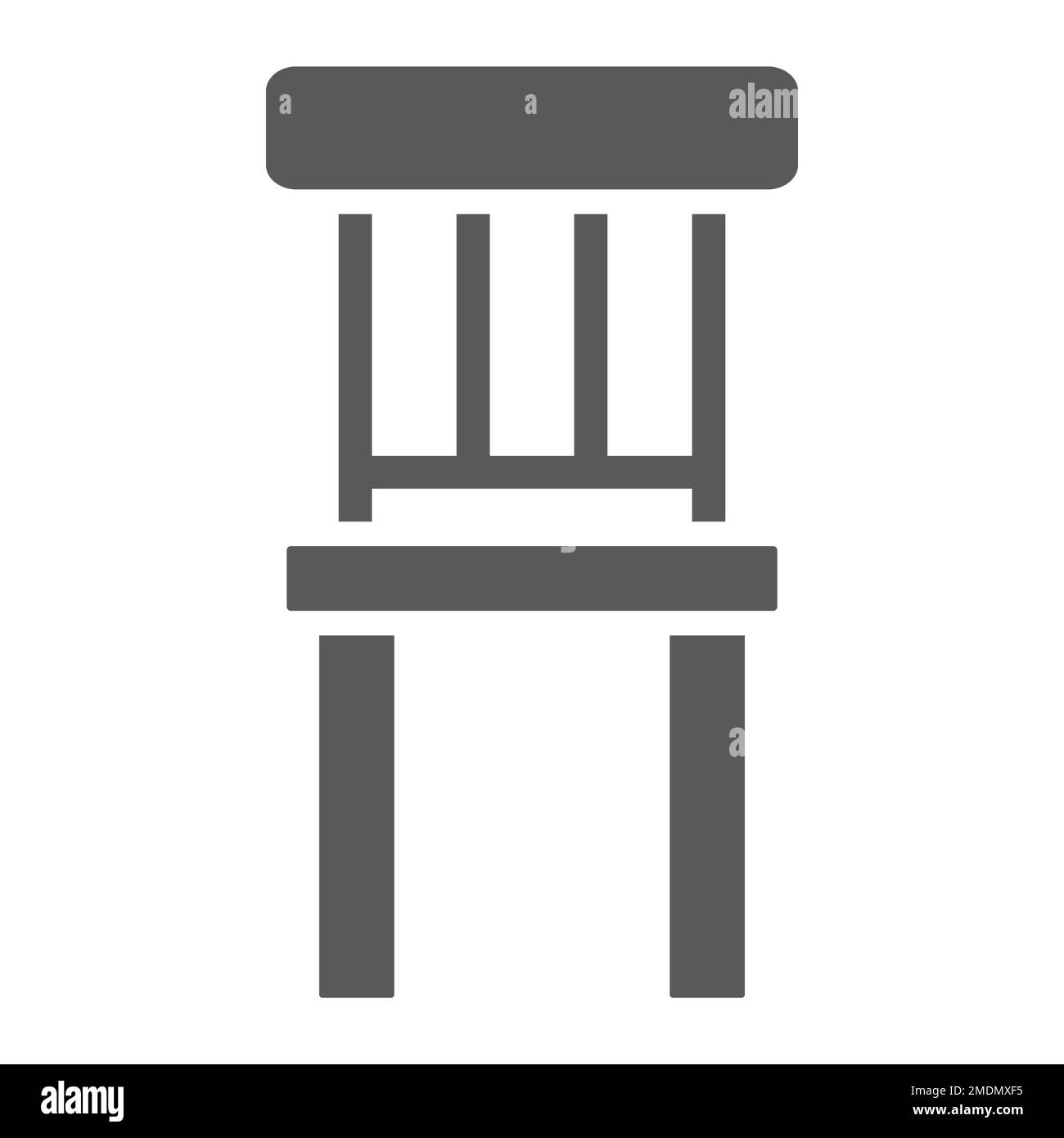 Chair glyph icon, furniture and home, stool sign, vector graphics, a