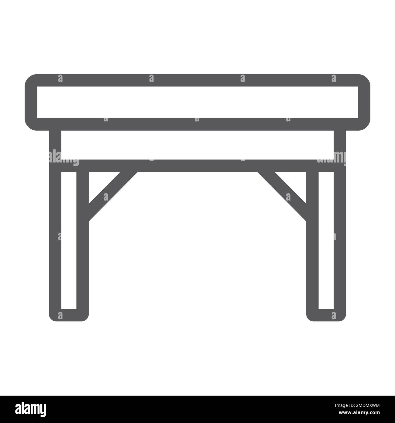 Table line icon, furniture and home, desk sign, vector graphics, a ...