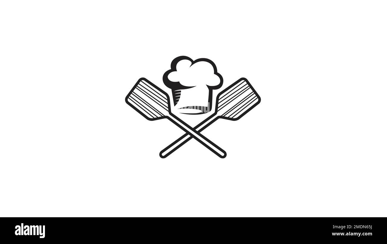 creative old oven shovel chef logo vector design symbol Stock Vector