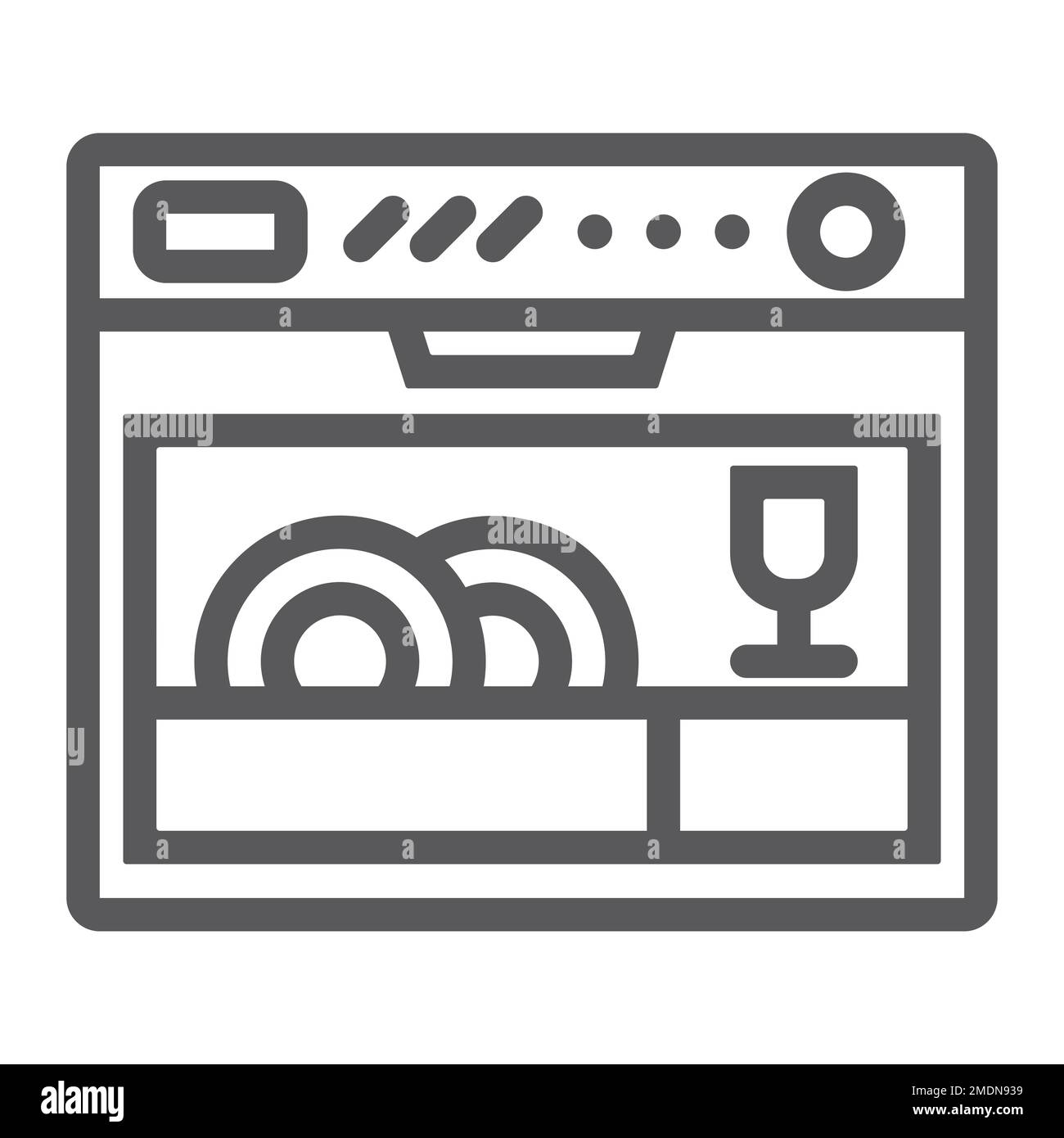 Dishwasher line icon, appliance and kitchen, household sign, vector