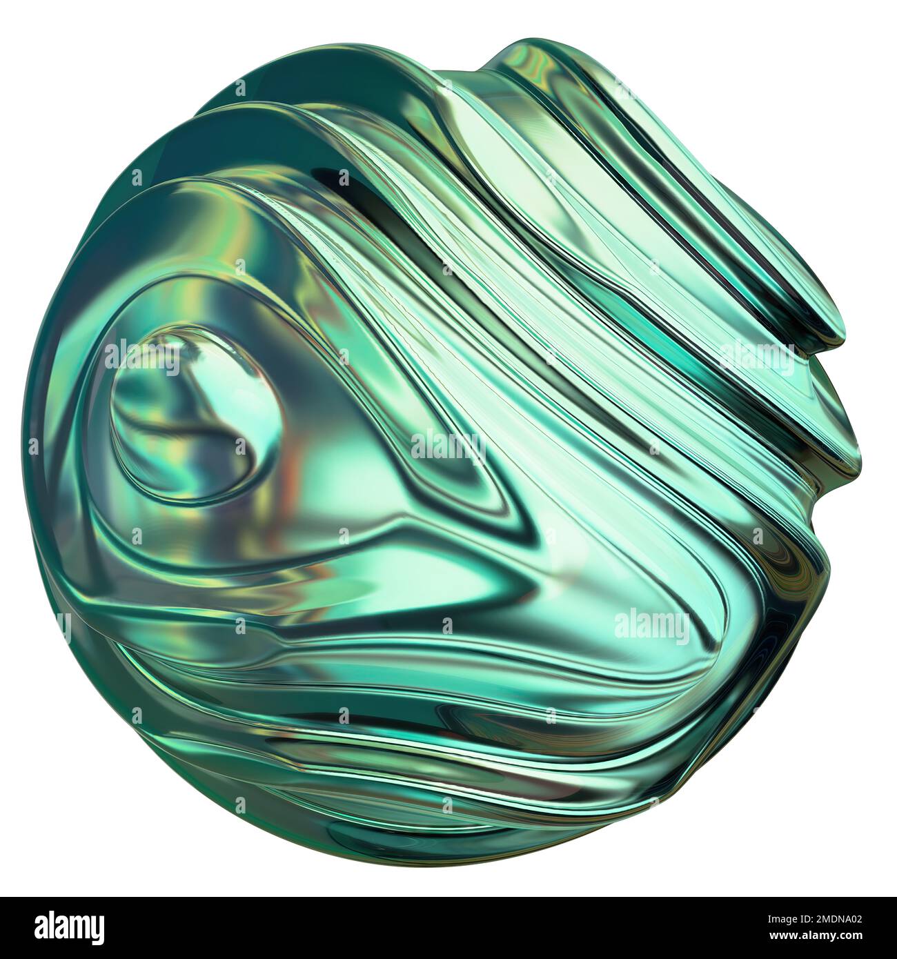 Green color Spherical geometry with metallic organic wave-like pattern ...