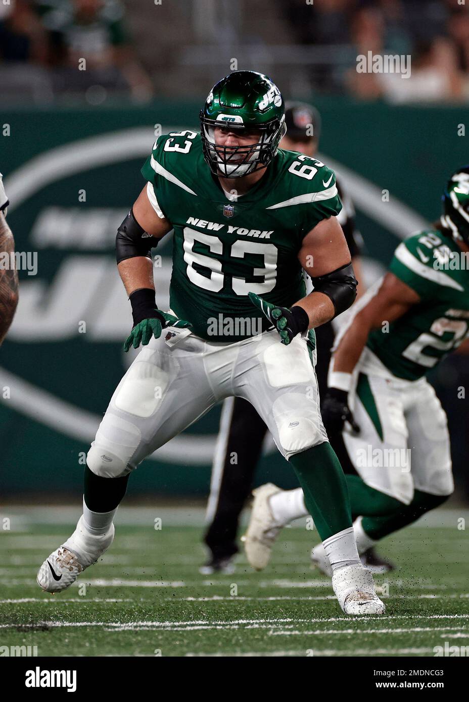 New York Jets offensive tackle Isaiah Williams (63) in action against ...