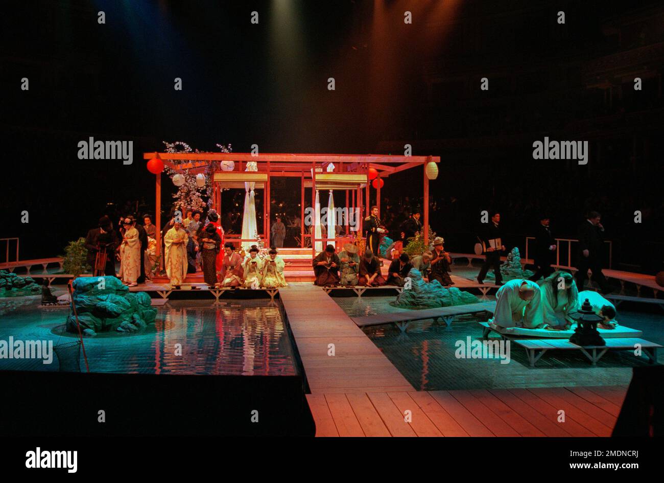 preparing for the wedding of Butterfly & Pinkerton in MADAM BUTTERFLY by Puccini at the Royal Albert Hall, London SW7  19/02/1998  a Raymond Gubbay production  conductor: Peter Robinson  design: David Roger  lighting: Andrew Bridge  director: David Freeman Stock Photo