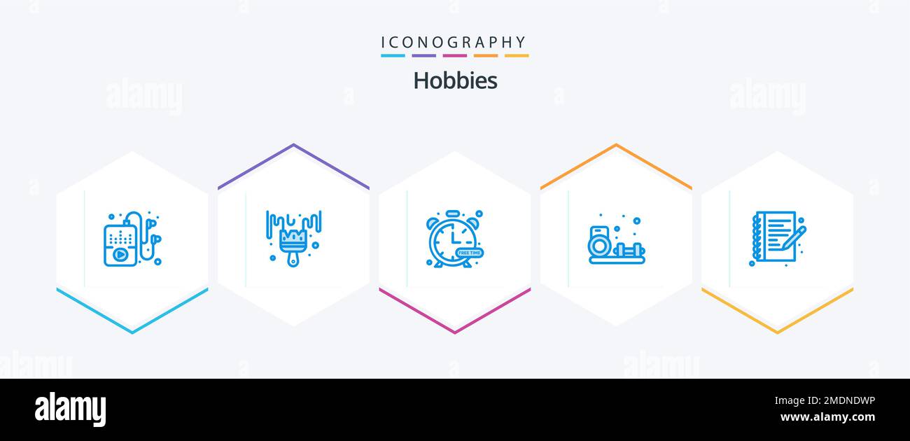 Hobbies 25 Blue icon pack including write. hobbies. hobbies. gym. hobby ...