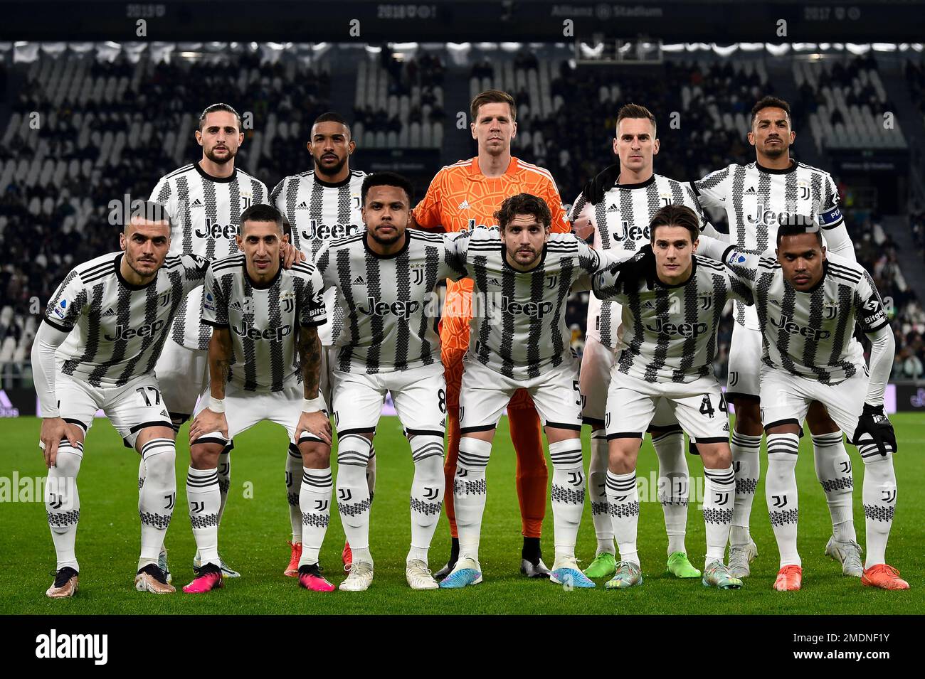 Turin, Italy. 22nd Jan, 2023. Players of Juventus FC pose for a