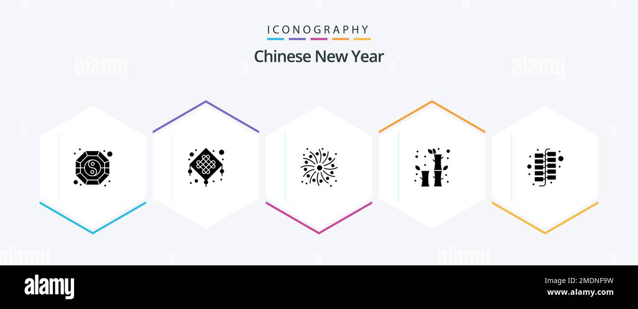 Chinese New Year 25 Glyph icon pack including firework. china. fire ...