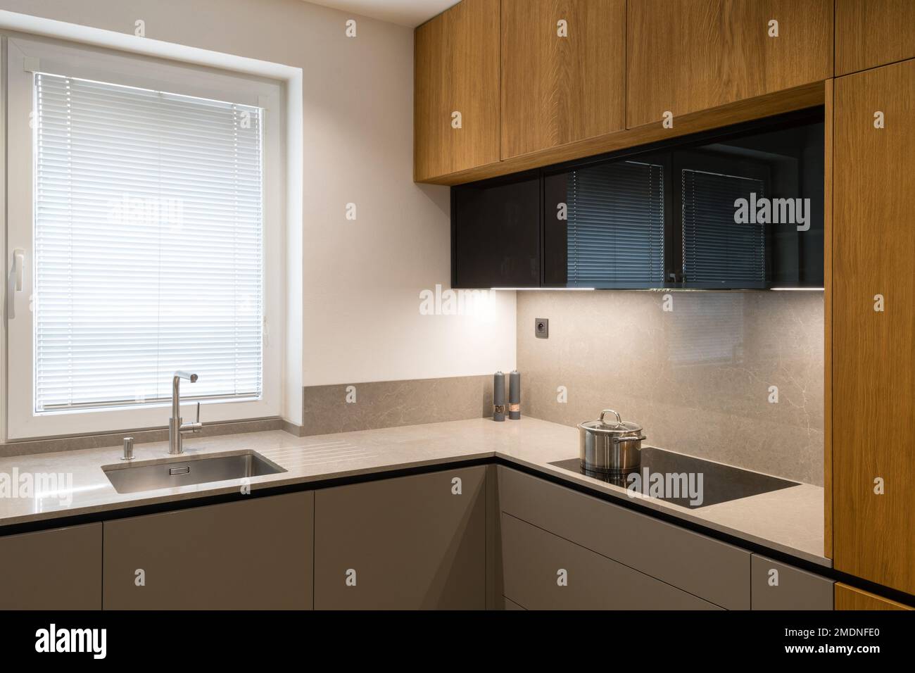 Modern kitchen with built in appliances Stock Photo - Alamy