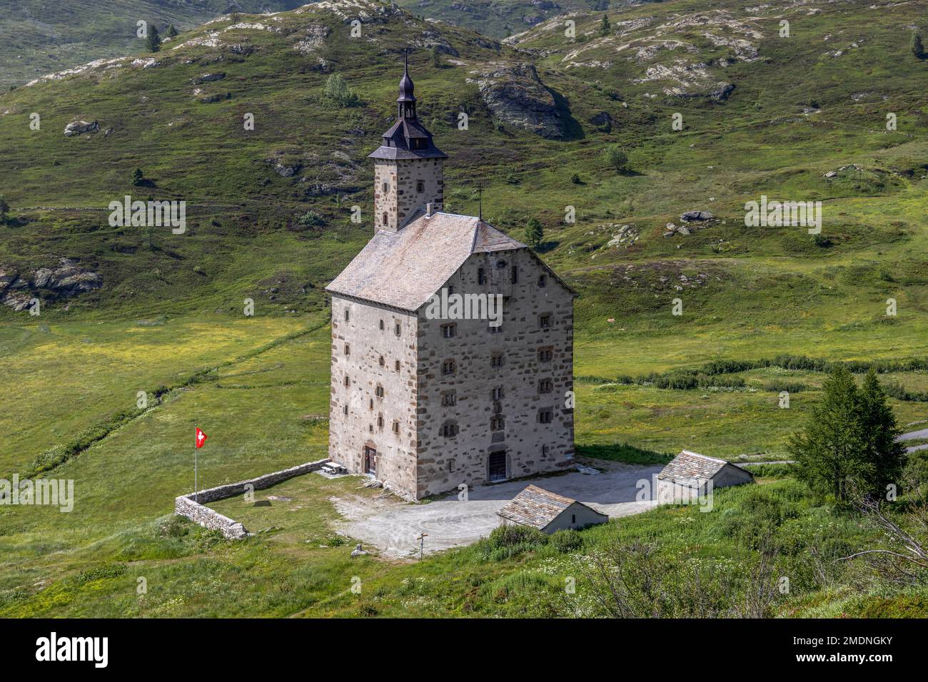 The Old Ospice (Altes Hospiz) at the Simplon pass, Switzerland Stock Photo