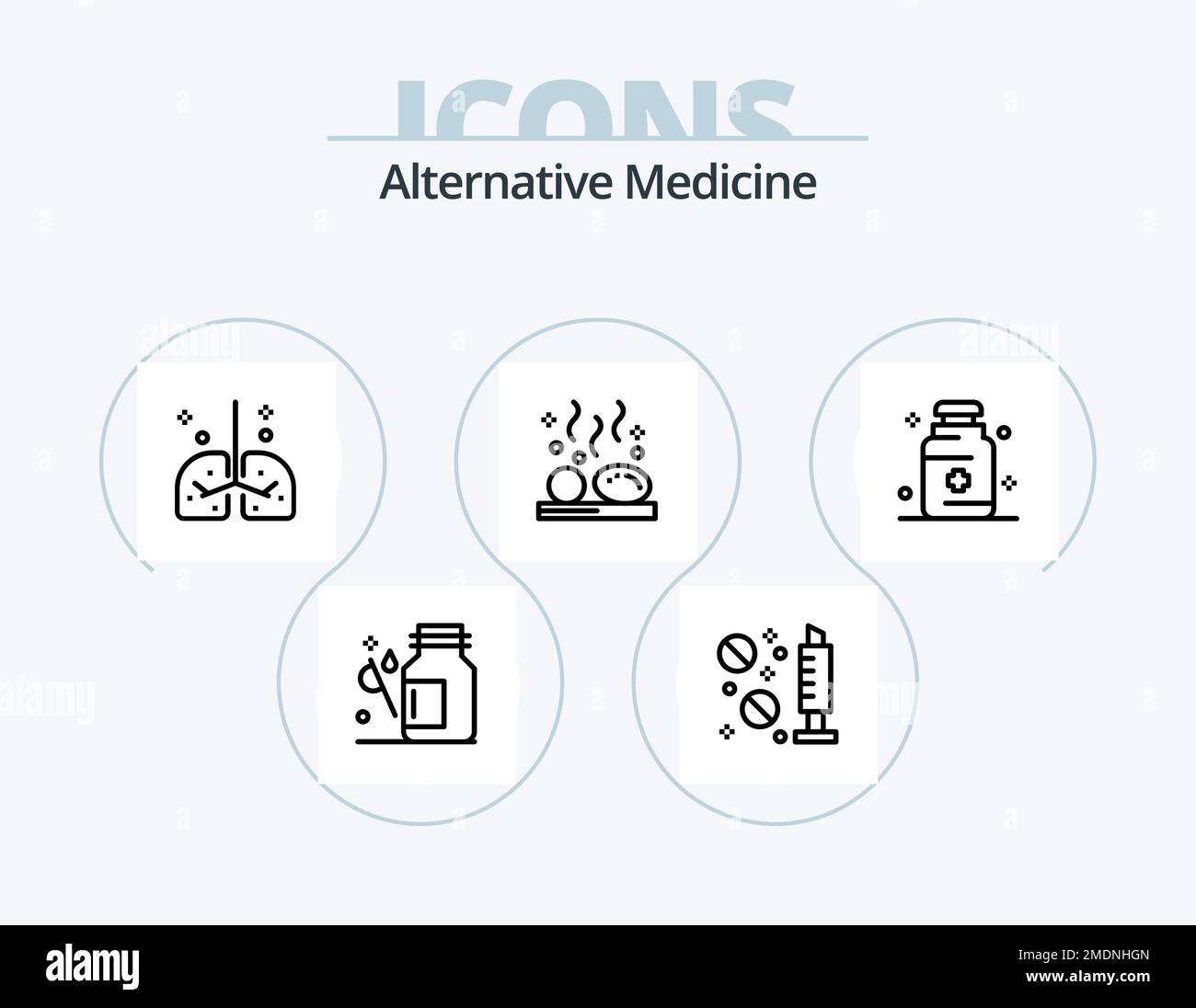 Alternative Medicine Line Icon Pack 5 Icon Design. fish. jogging ...