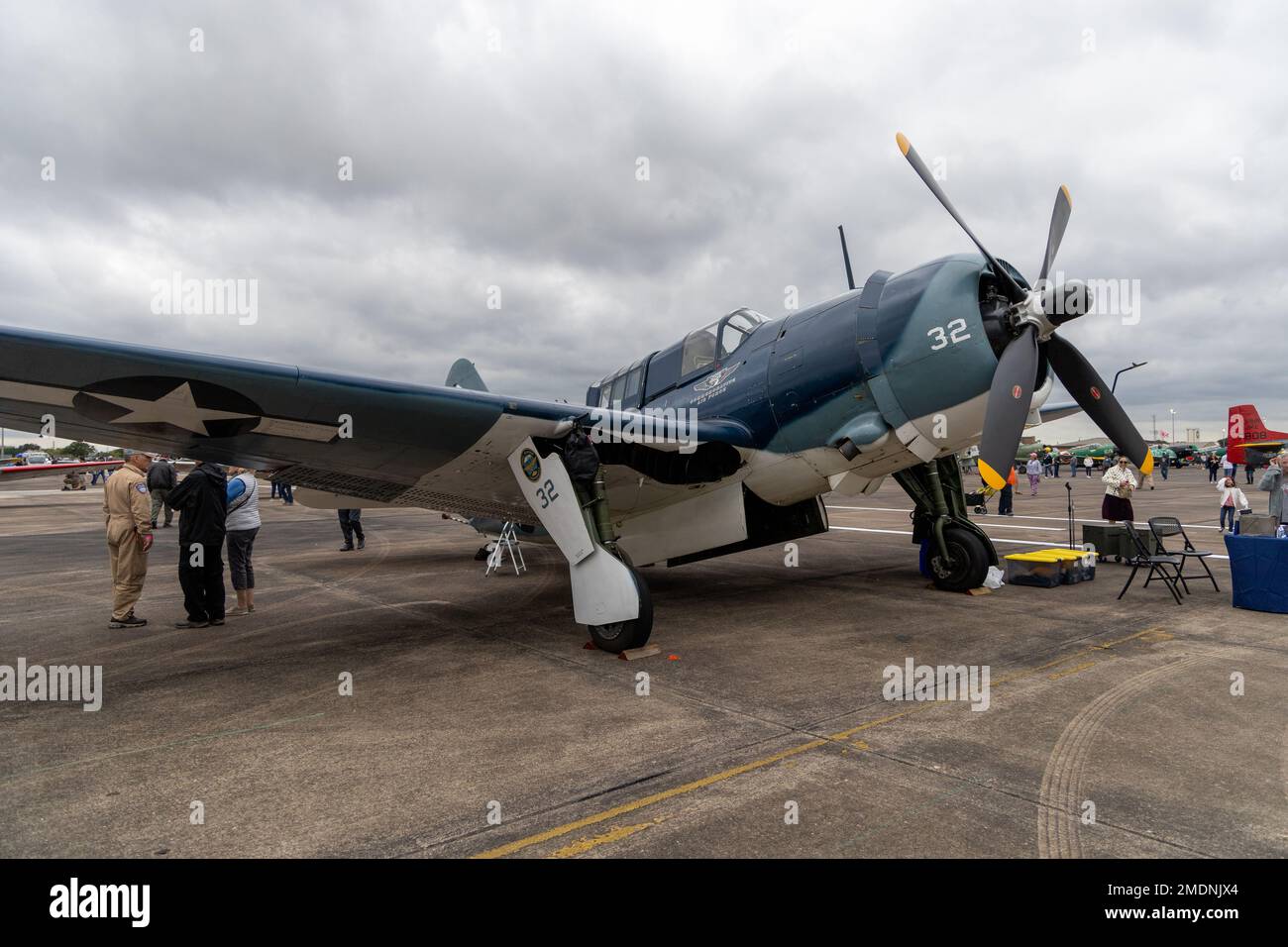 Wings Over Houston Airshow, Curtis SB2C Helldiver bomber Stock Photo