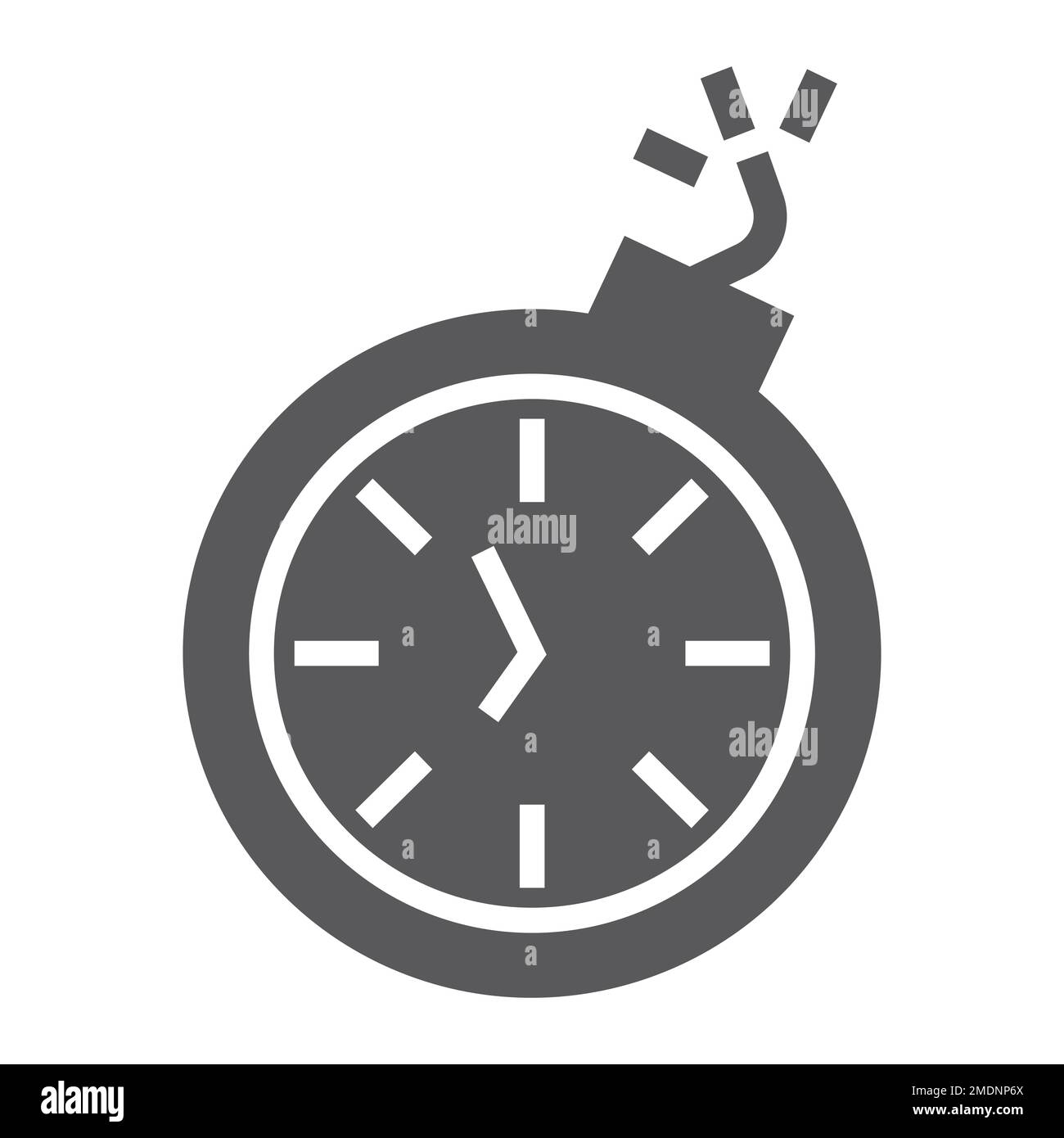 Deadline glyph icon, time and clock, stopwatch sign, vector graphics, a solid pattern on a white background, eps 10. Stock Vector