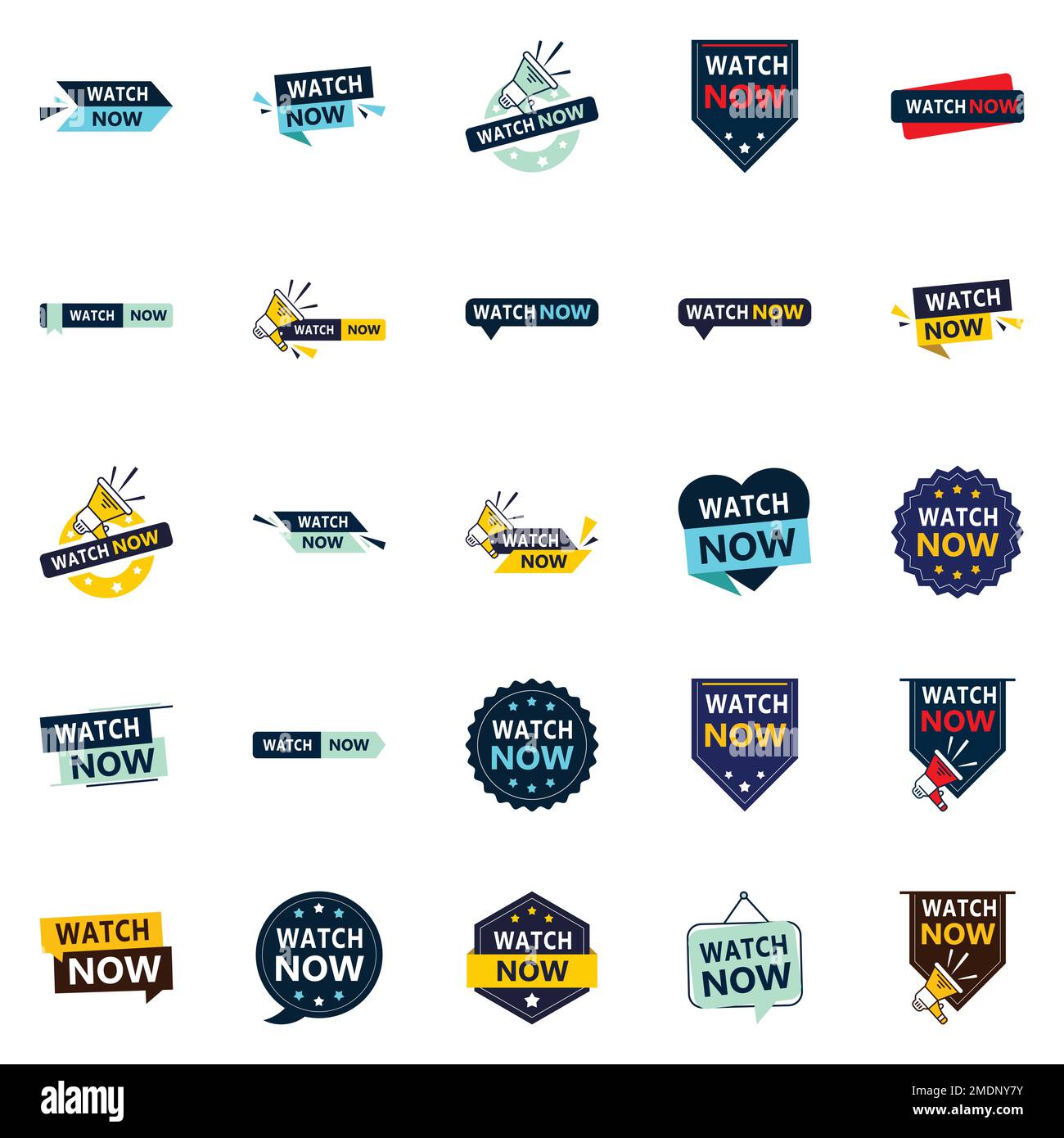 25 Professional Watch Now Banners to Elevate Your Brand Stock Vector 