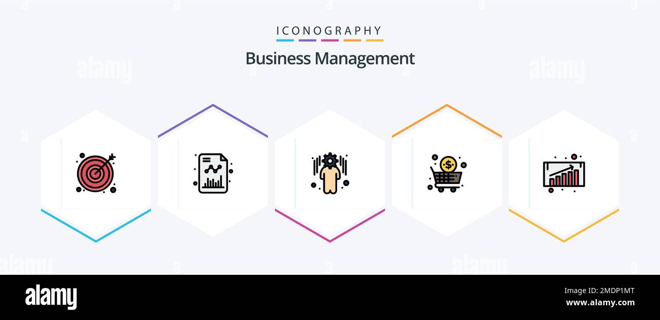 Business Management 25 FilledLine icon pack including . chart ...