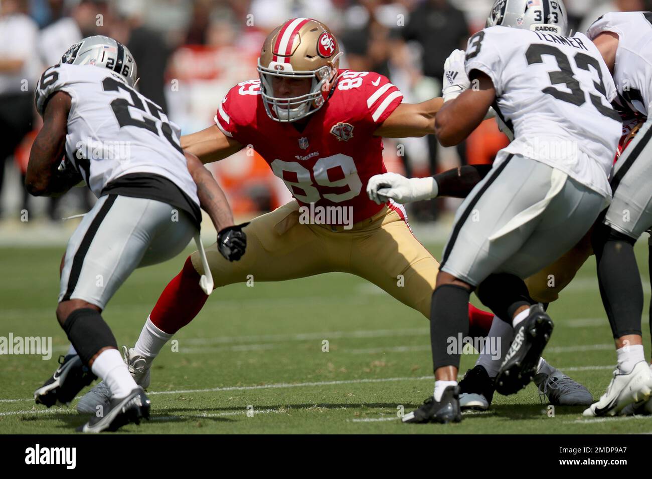 SANTA CLARA, CA - DECEMBER 11: San Francisco 49ers tight end Charlie Woerner  (89) during pregame