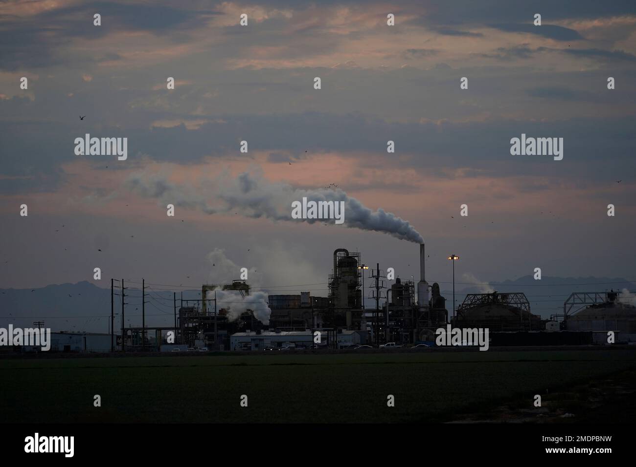 The exterior of the Cal Energy Elmore geothermal power plant is shown near the Sonny Bono Salton