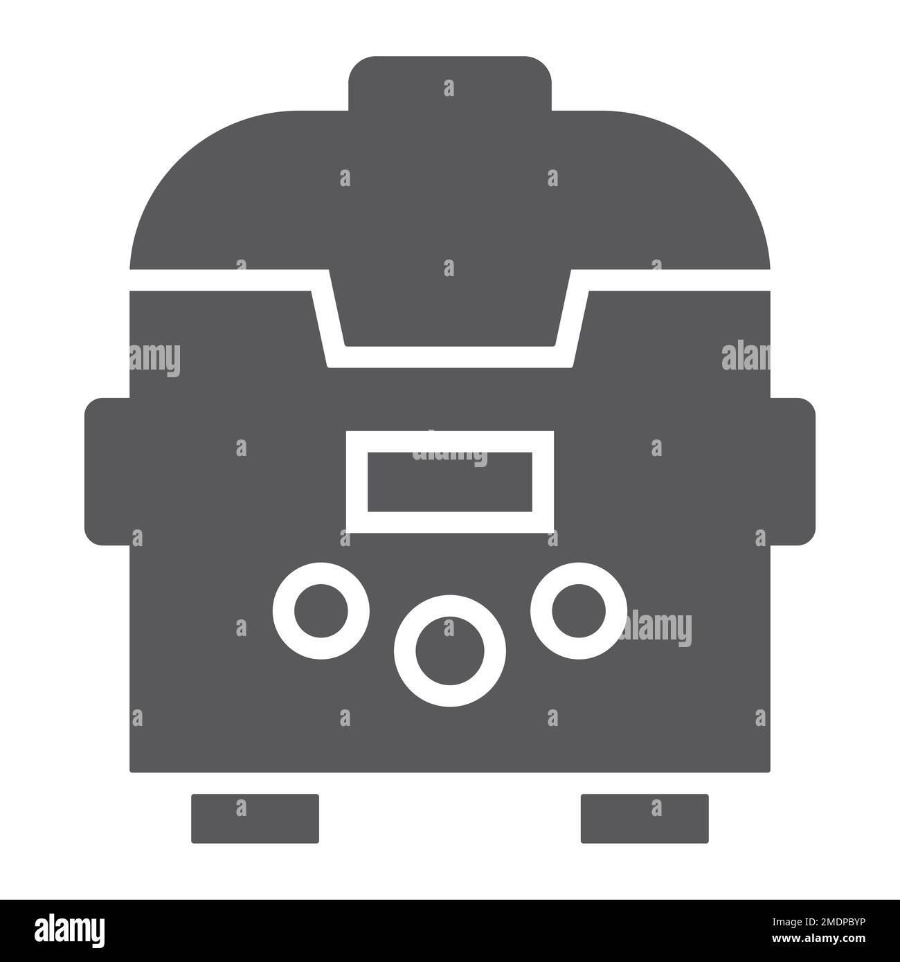 Multicooker glyph icon, kitchen and household, appliance sign, vector graphics, a solid pattern on a white background, eps 10. Stock Vector