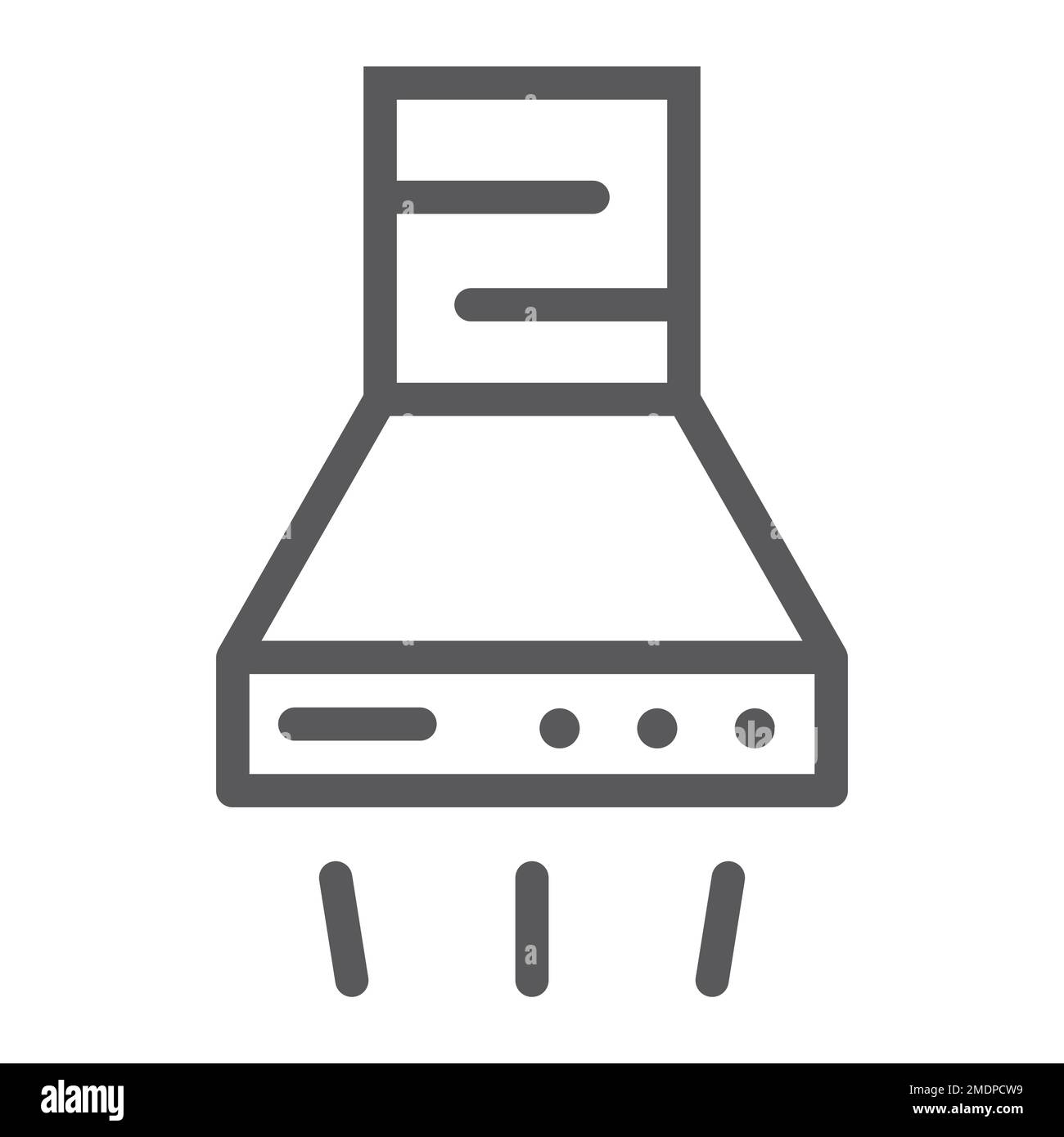 Extractor hood line icon, kitchen and appliance, exhaust sign, vector ...