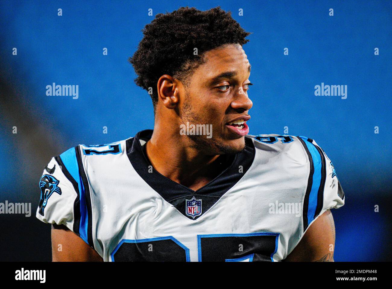 November 6, 2022: Yetur Gross-Matos (97) of the Carolina Panthers warming  up prior to kickoff during WEEK 9 of the NFL regular season between the Carolina  Panthers and Cincinnati Bengals in Cincinnati