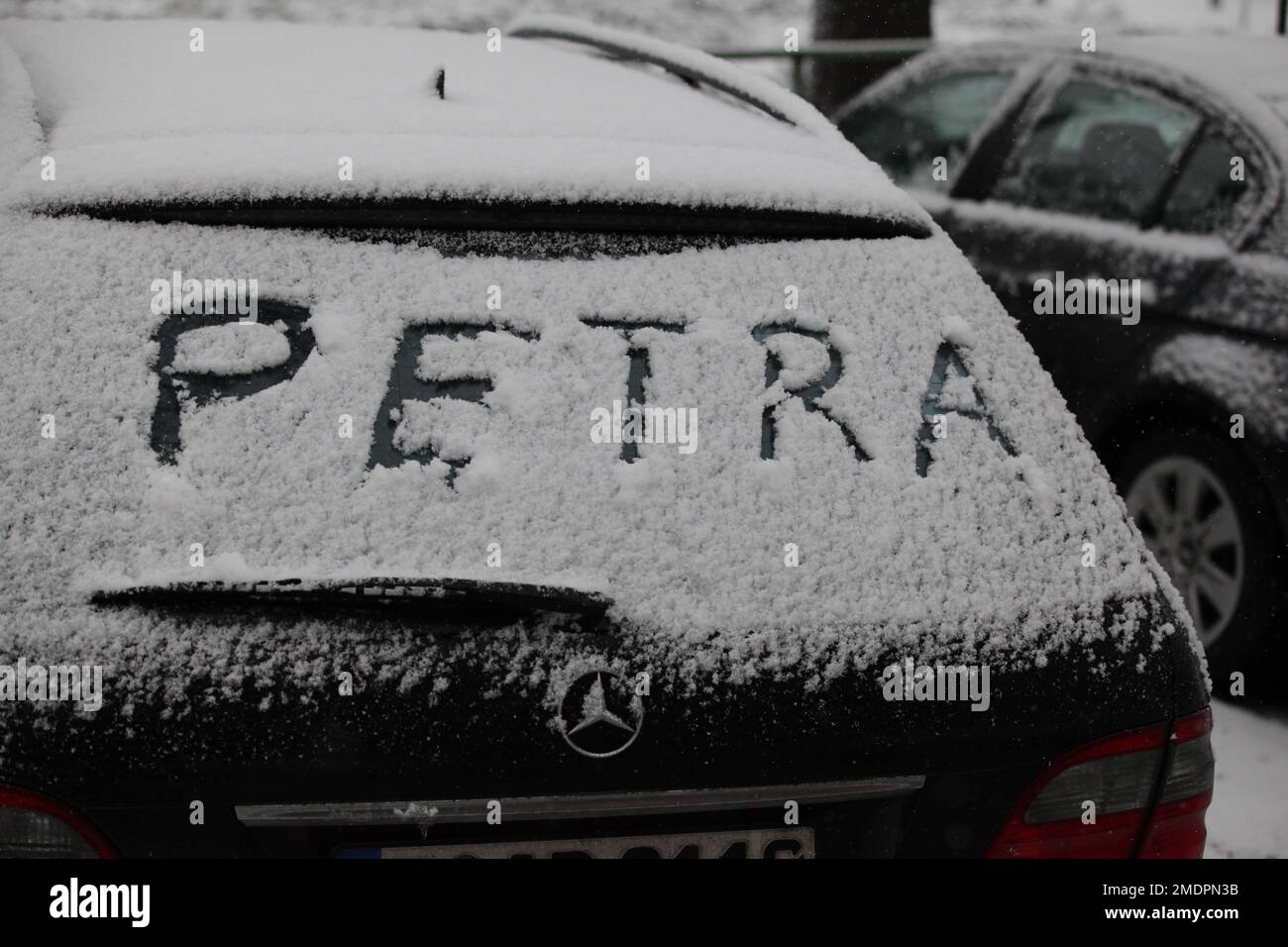 Auswirkungen des Schneetiefs Petra im Raum Düsseldorf und Neuss Stock Photo