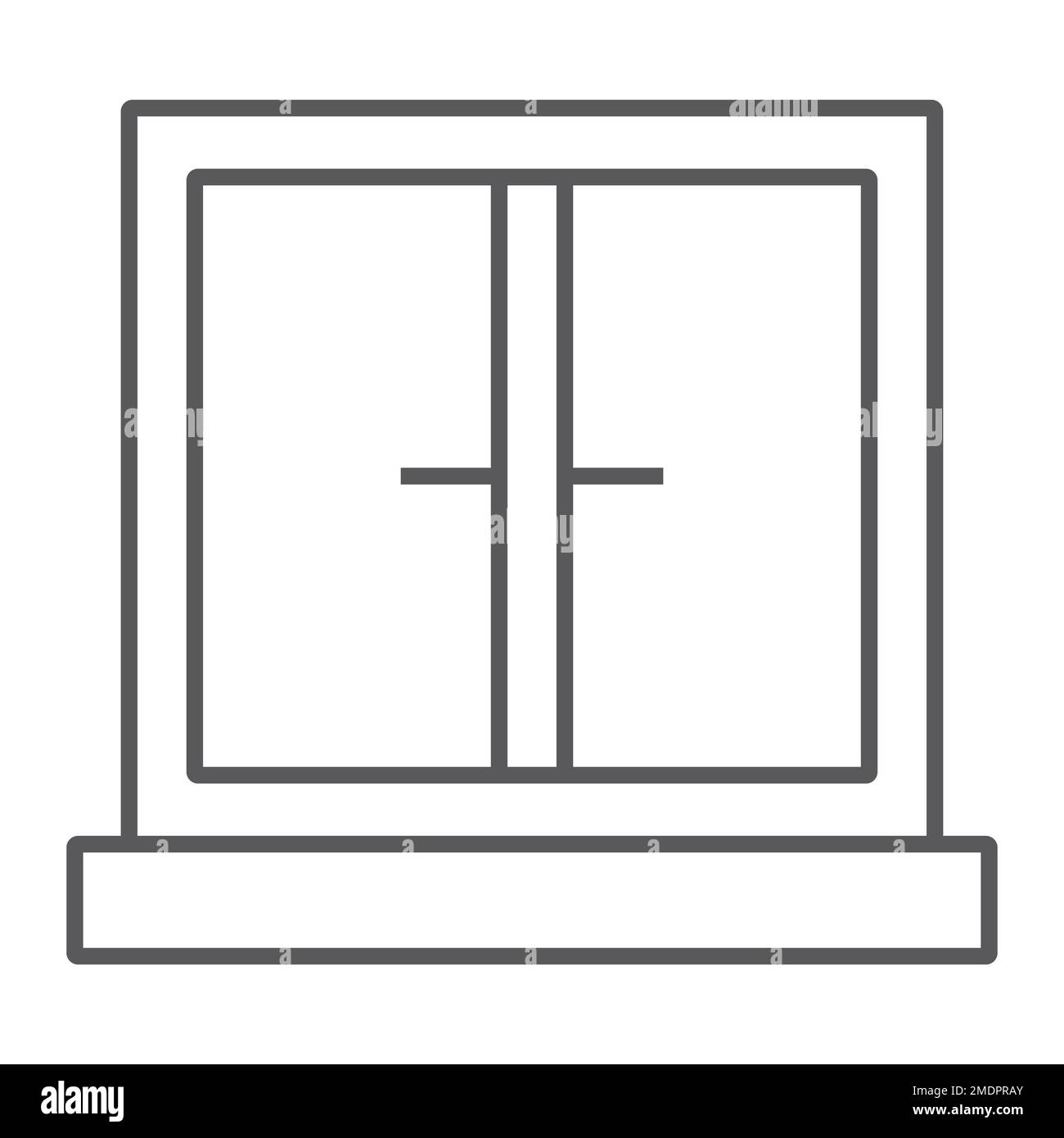 Window thin line icon, architecture and home, frame sign, vector
