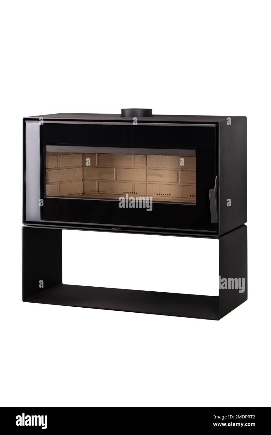 Modern fireplaces for heating from metal and heatresistant glass