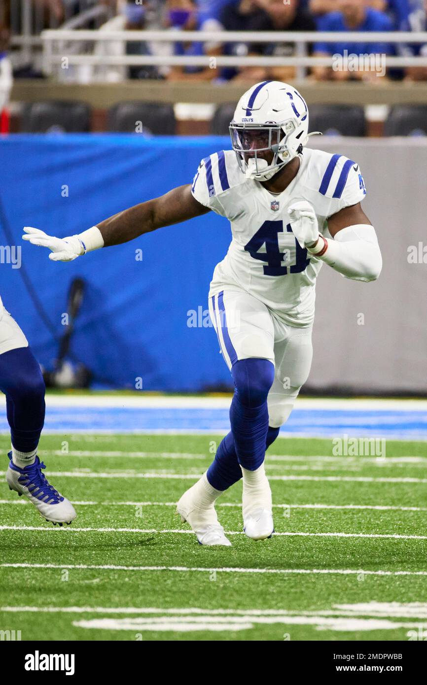 Indianapolis Colts tight end Farrod Green (41) warms up on the field during  pregame prior to an NFL preseason football game against the Minnesota  Vikings, Saturday, Aug. 21, 2021 in Minneapolis. Indianapolis