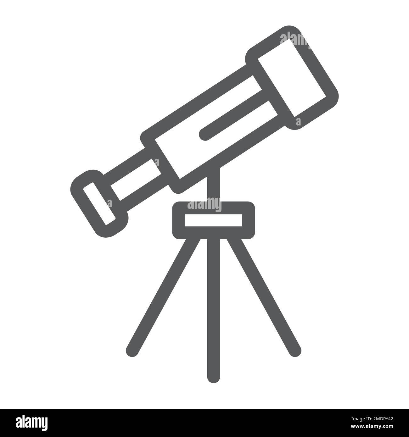 Telescope line icon, space and astronomy, magnify sign, vector graphics
