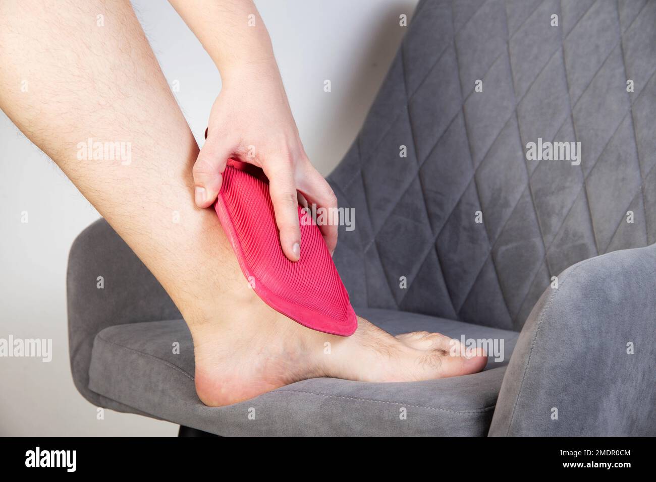 Treatment of pain and inflammation of the ankle joint with a heating