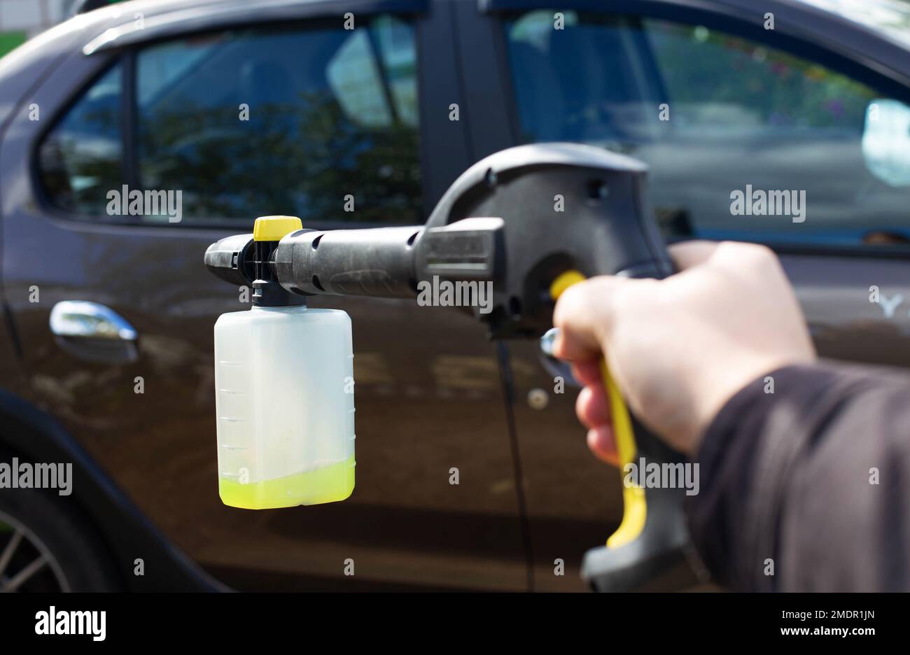 Nozzle foam generator for a sink of a high pressure. car chemicals