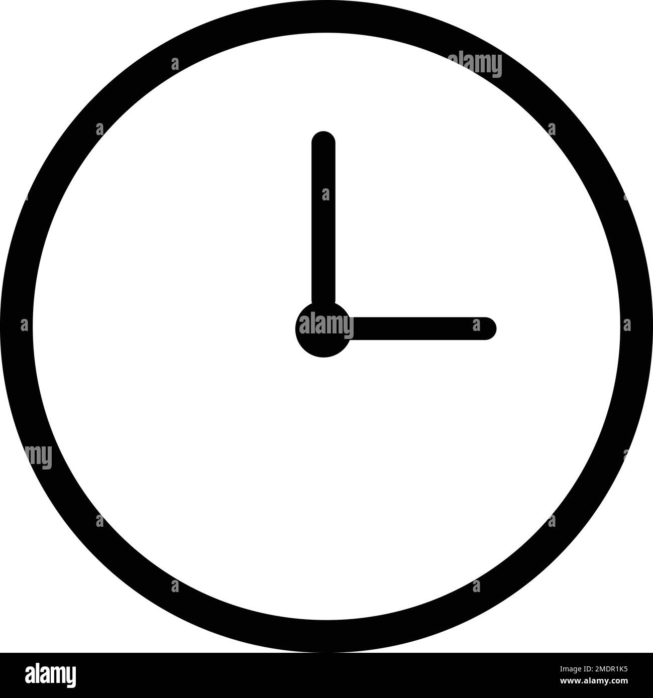 Simple time clock analog vector icon, Watch symbol Stock Vector