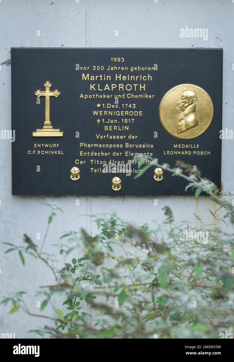 Grave Martin Heinrich Klaproth, Dorotheenstaedtischer cemetery, Chausseestrasse, Mitte, Berlin, Germany Stock Photo