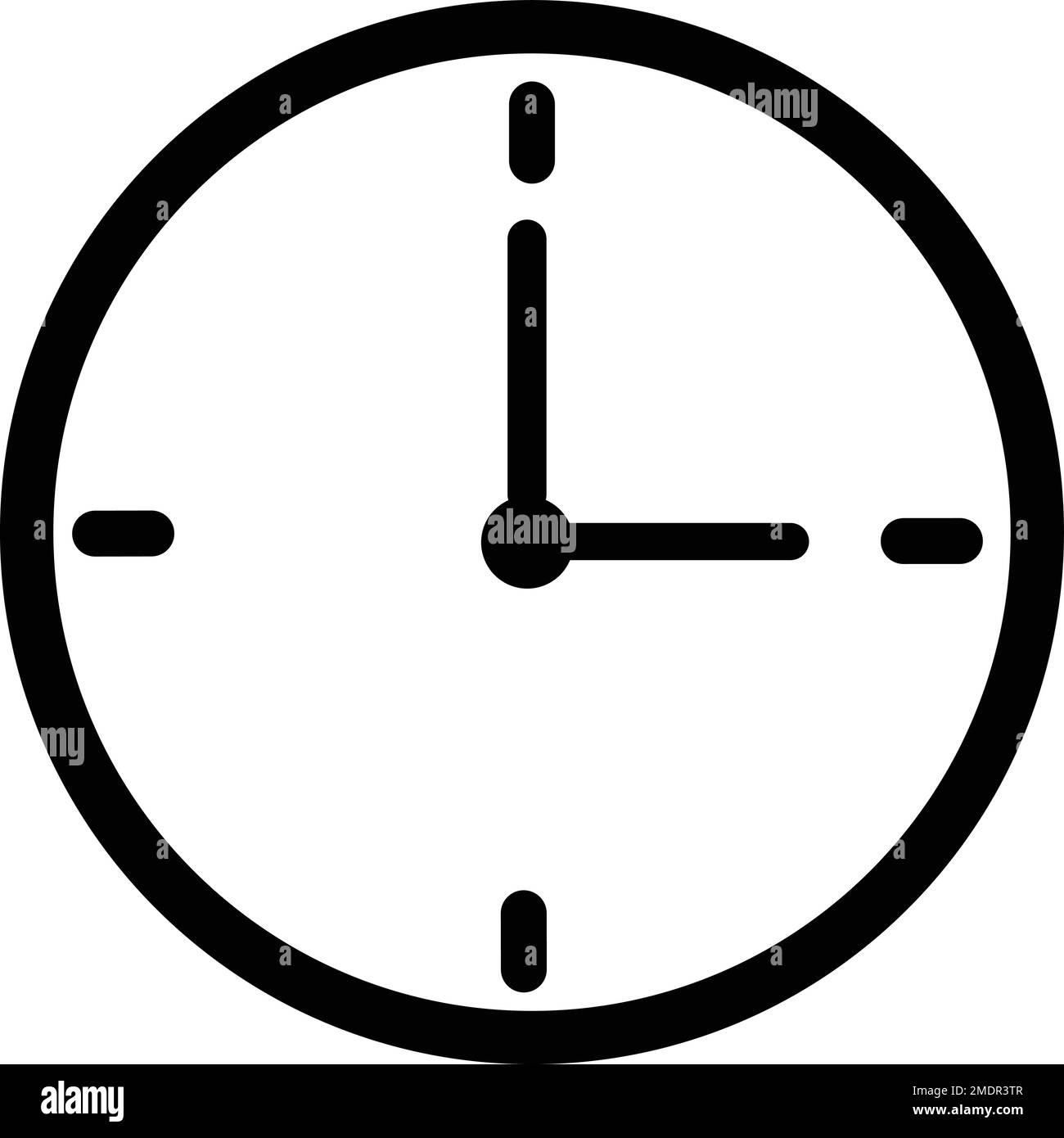 Simple time clock analog vector icon, Watch symbol Stock Vector