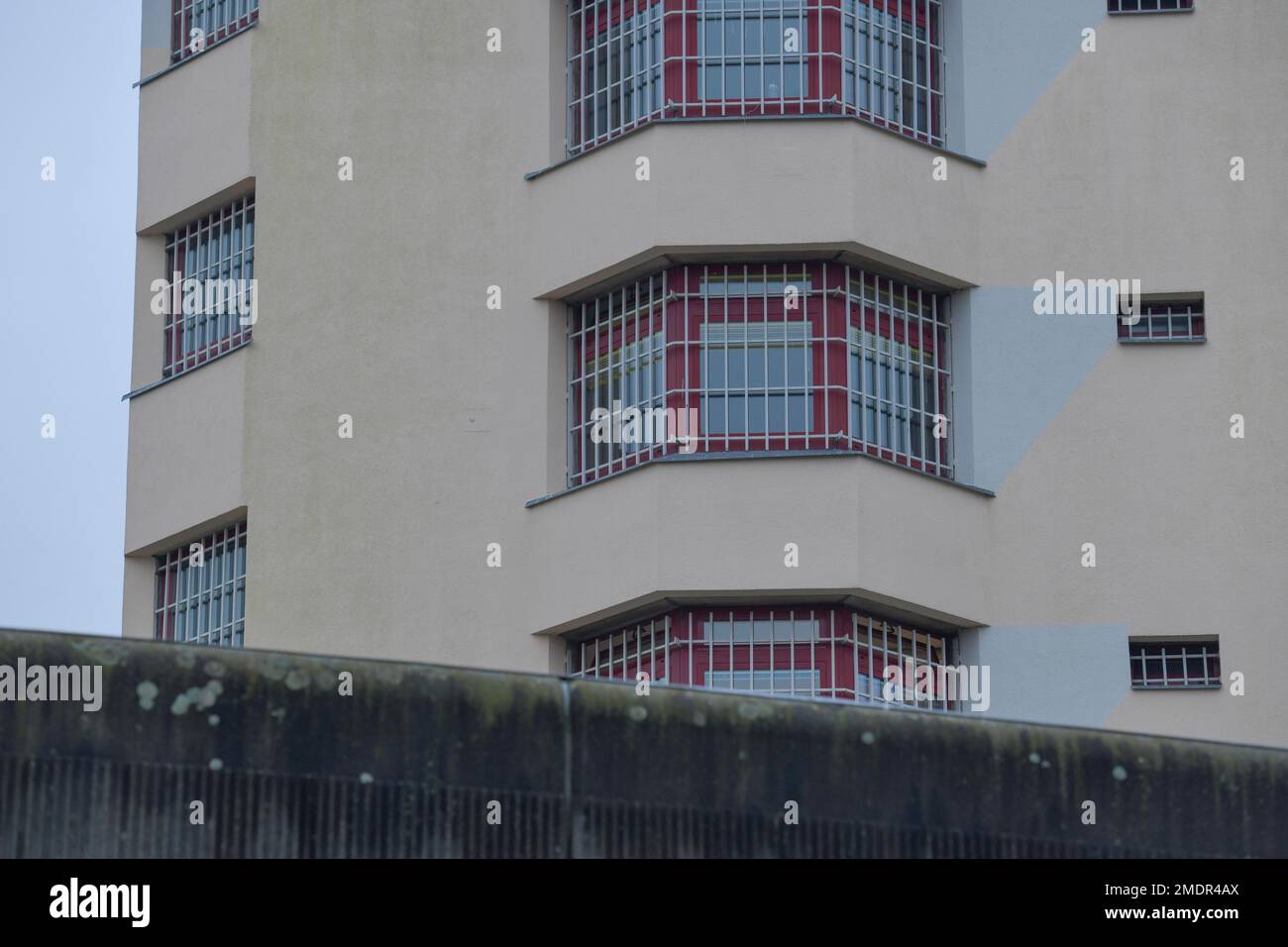 Barred windows, Tegel Prison, Seidelstrasse, Reinickendorf, Berlin, Germany Stock Photo