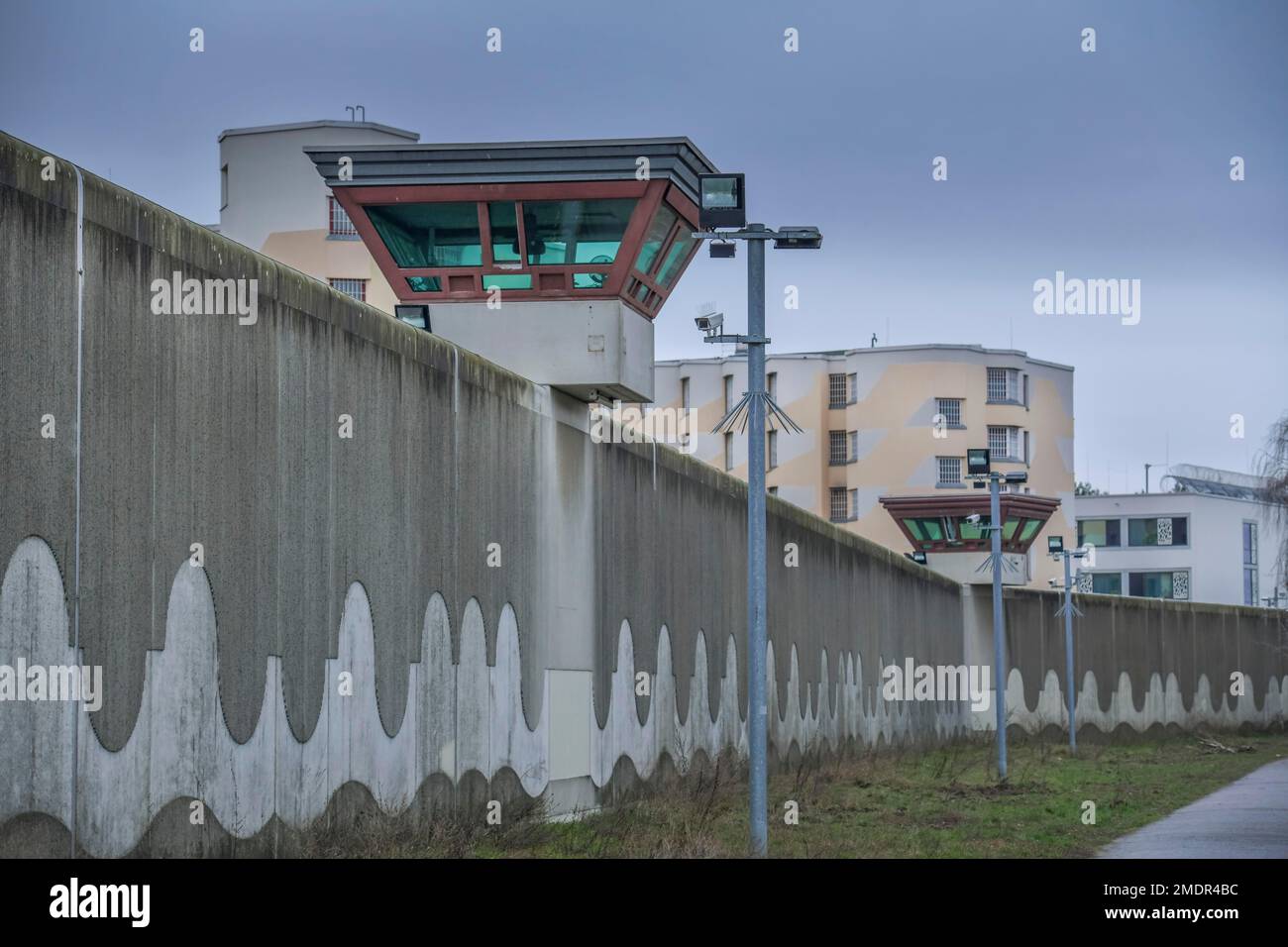 Watchtower and Wall, Tegel Prison, Seidelstrasse, Reinickendorf, Berlin, Germany Stock Photo