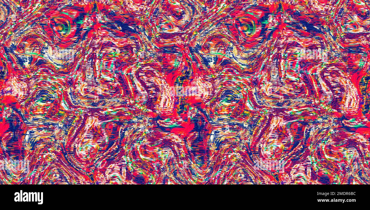 Distorted Border Design Vibrant pink distortion border. Bright colorful kitsch banner for fluid ...