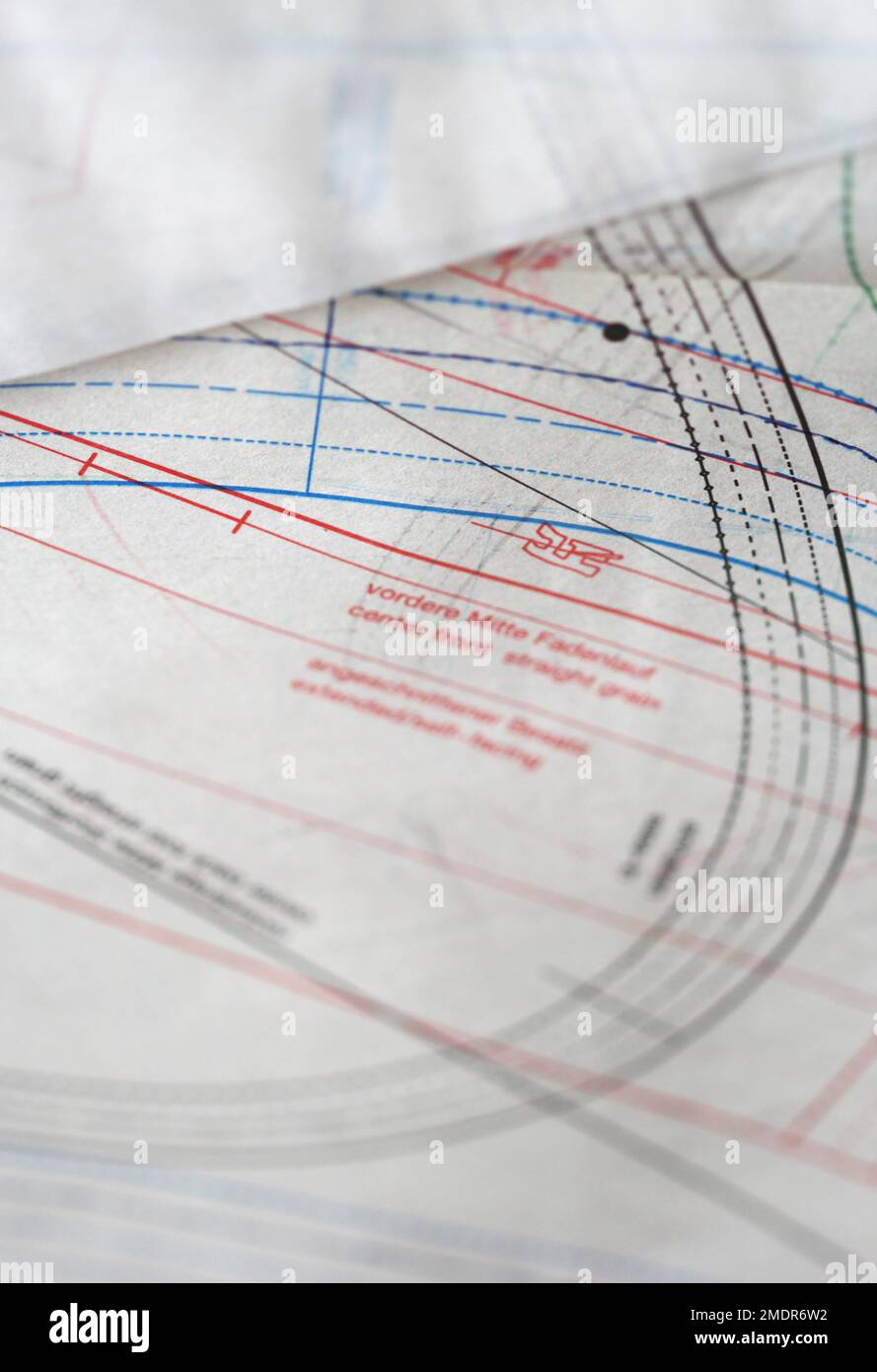 Sewing drawing and tracing paper laying on the table Stock Photo Alamy