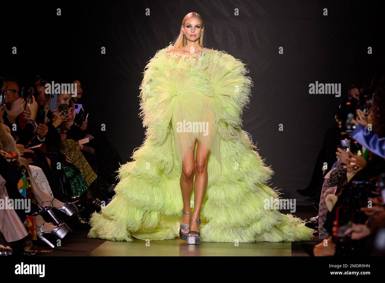 Paris, France. 23rd Jan, 2023. Leonie Hanne walks the runway during the