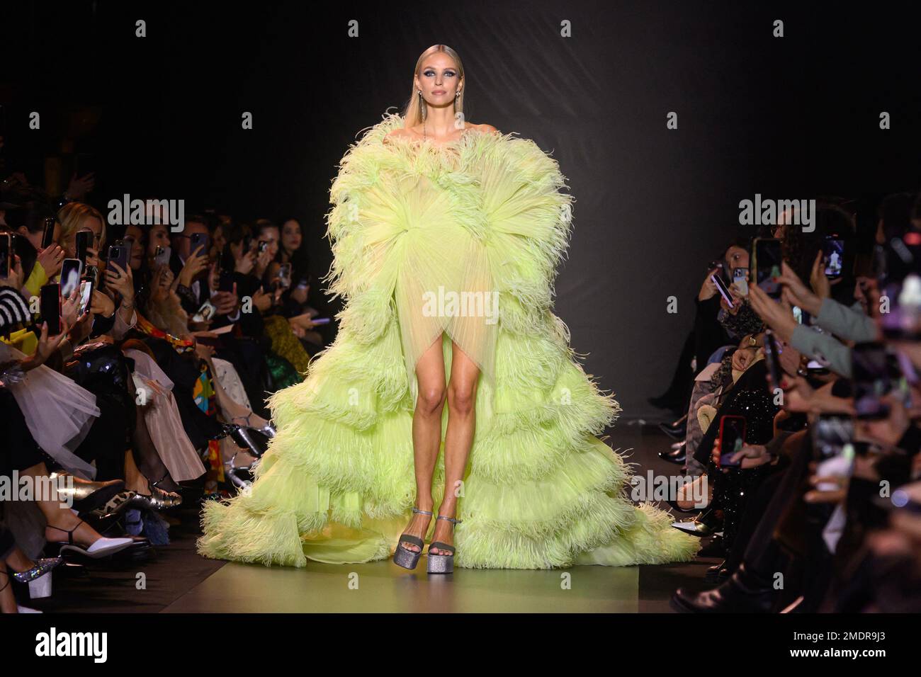 Paris, France. 23rd Jan, 2023. Leonie Hanne walks the runway during the