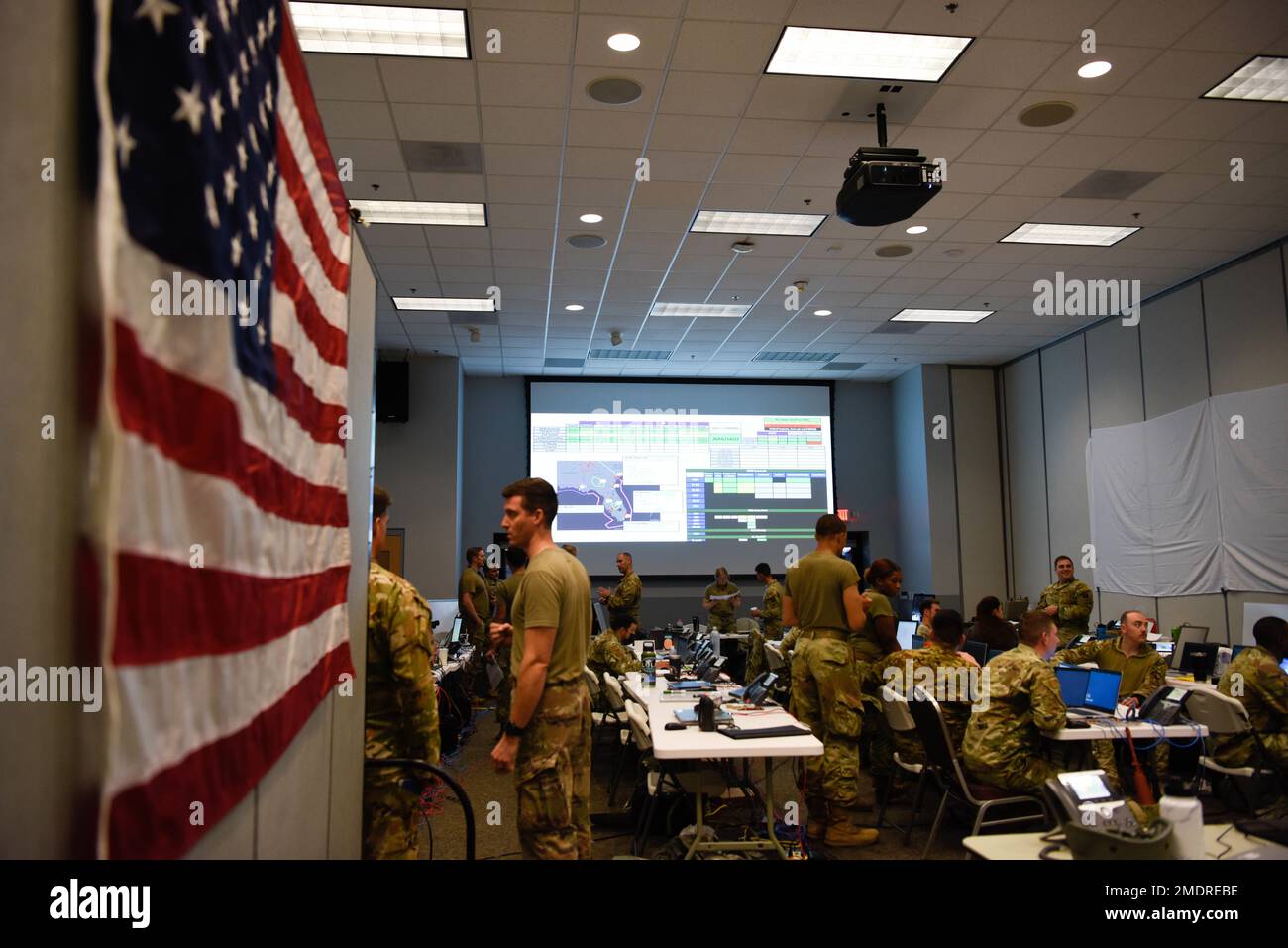 Astaff and special staff Airmen from the 23rd Wing exercises command