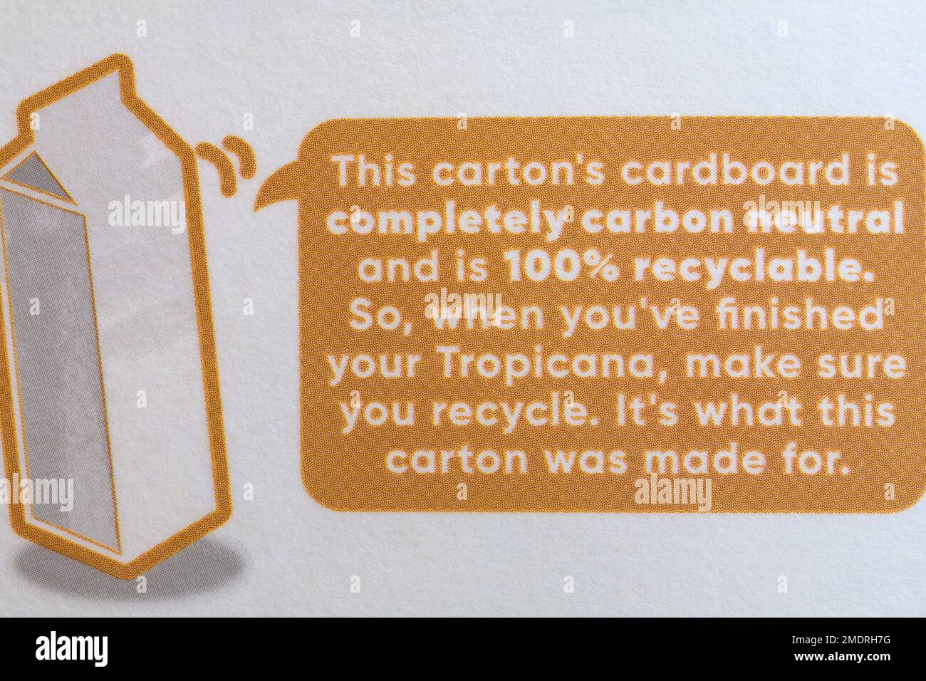 This carton's cardboard is completely carbon neutral and is 100