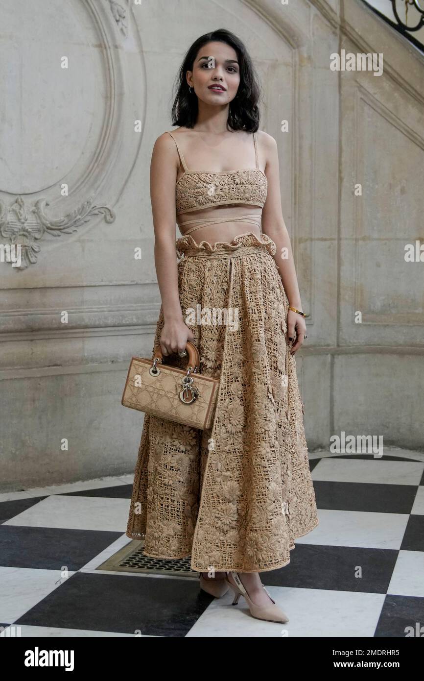 rachel zegler gold dress Exclusive Mauve Bridal Iridescent Beaded Embroidery Lace Fabric Premiu –  NEXTSTYLE FABRICS main image 1